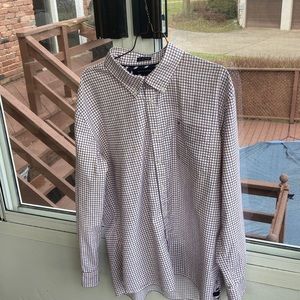 Tommy Hilfiger mens xl dress shirt with with blue and red stripes.